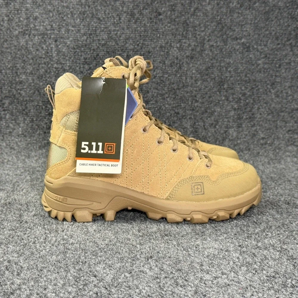 5.11 Tactical Cable Hiker Boots Mens 7.5 Coyote Tan Suede Athletic Outdoor Trail